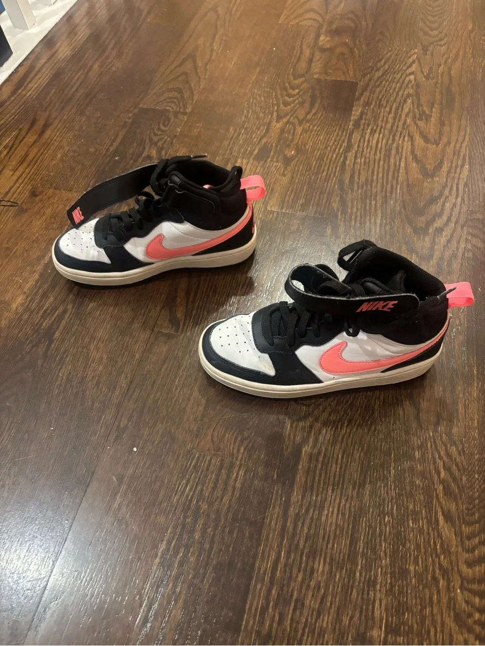 Nike Kids Dunks Black, White & Pink High-Top Sneakers